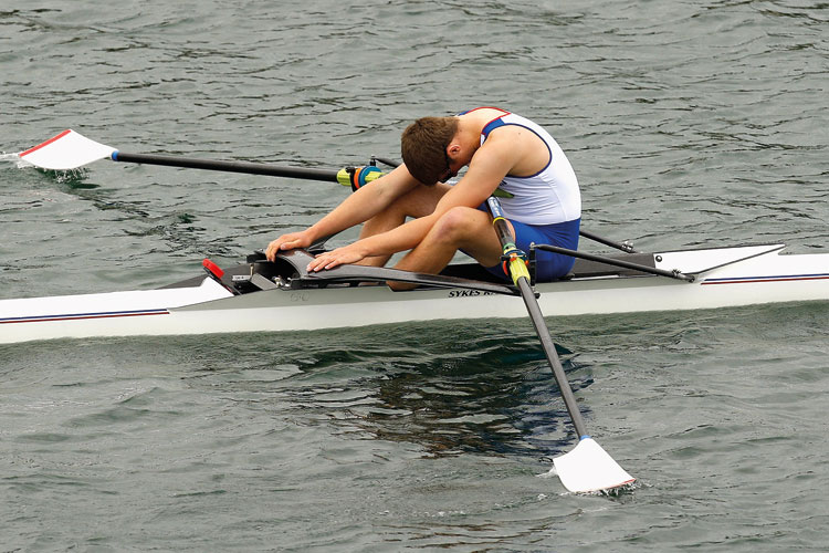 A rower resting