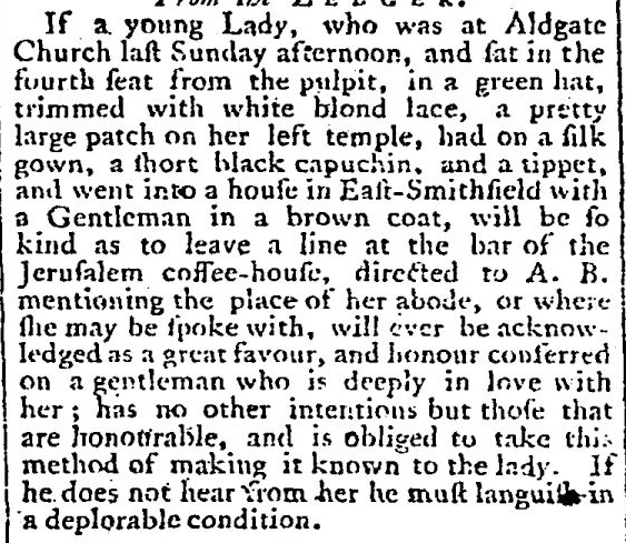 Extract from Lloyd's Evening Post 1761