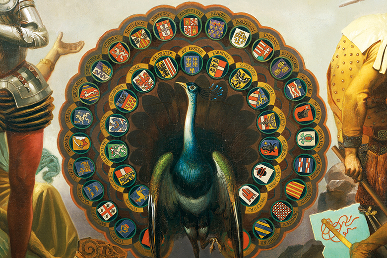 Heraldic peacock