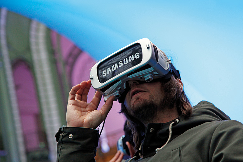 Man with Samsung VR