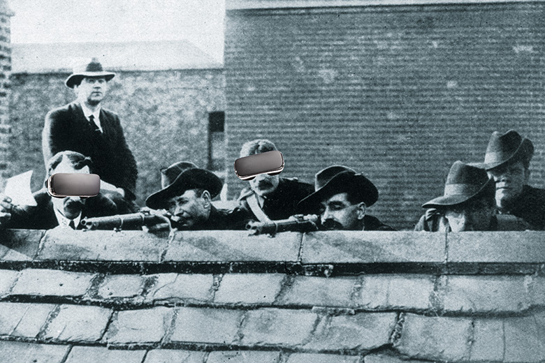 Easter Rising of 1916 image altered to show men wearing VR headsets