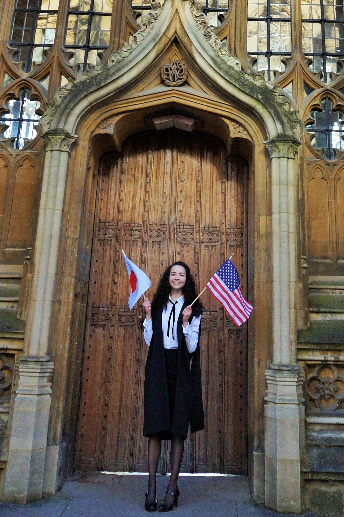 Natalia Doan with flags