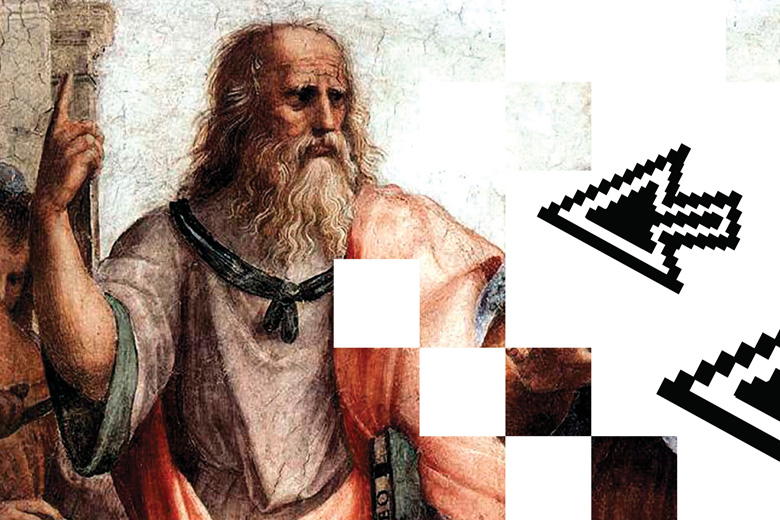 Pixelated painting of Plato
