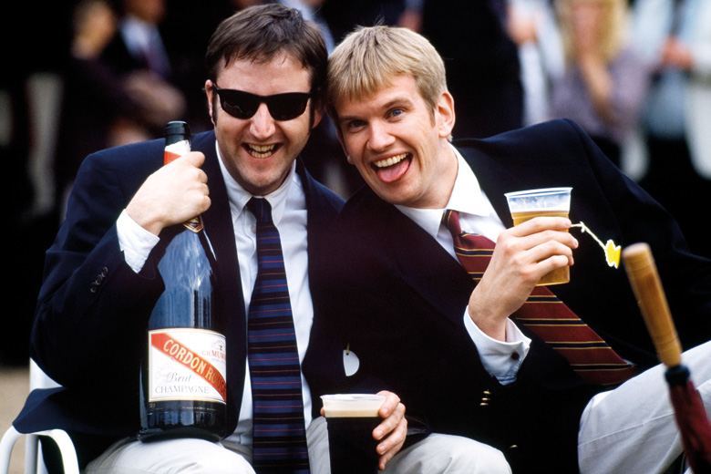 Private school students drinking alcohol, Henley Regatta, UK