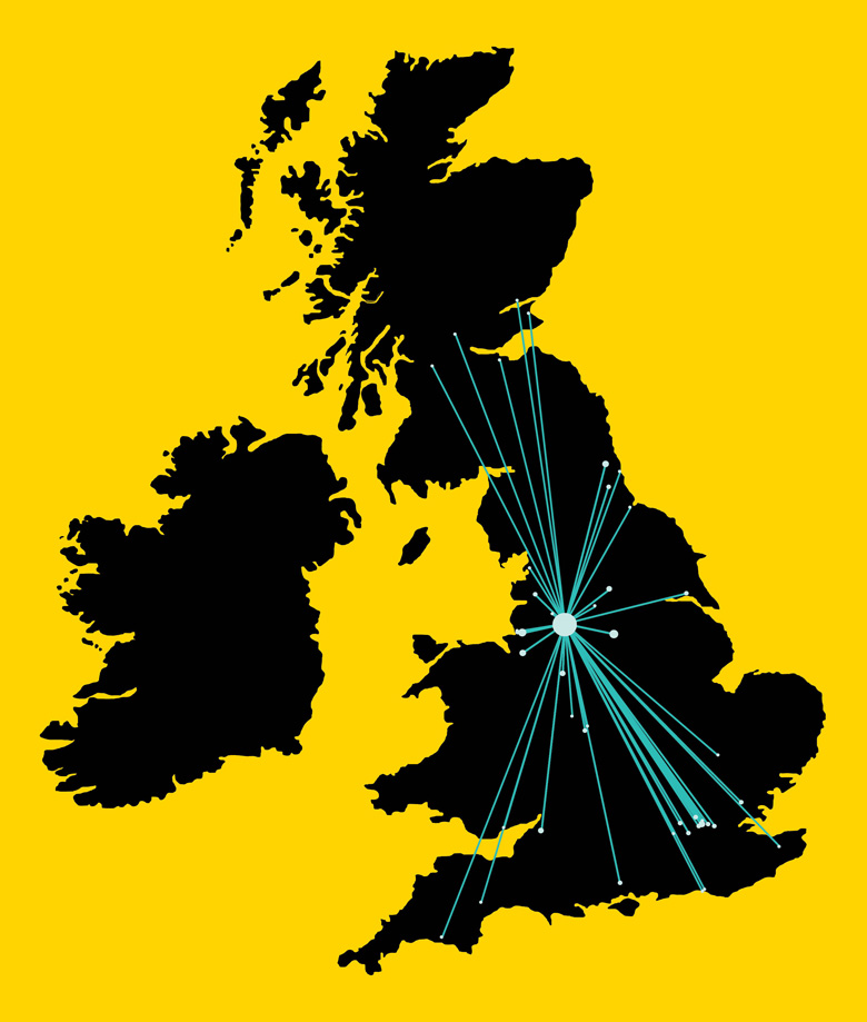 Cities mentioned in REF case studies: Manchester