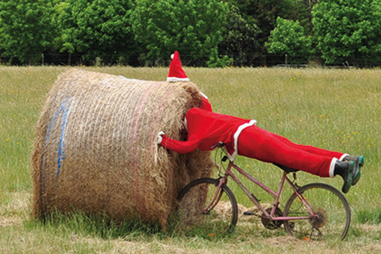 Santa in a haystack