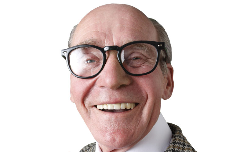 Smiling old man wearing glasses