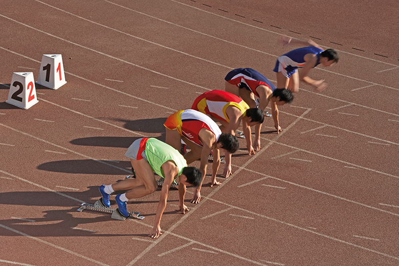 Sprinters at the start of a race