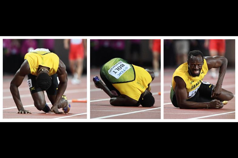 Usain Bolt falling