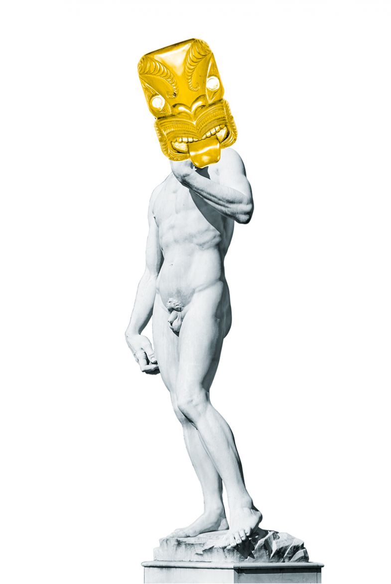 Michelangelo David with mask
