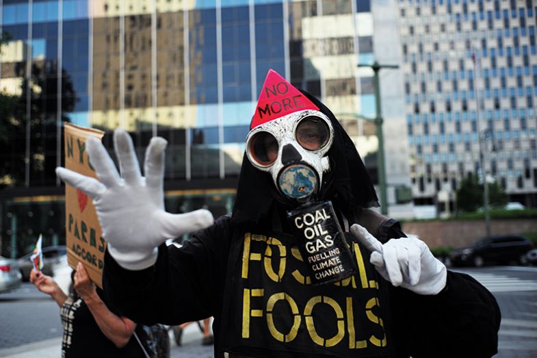 Fossil fuels protester