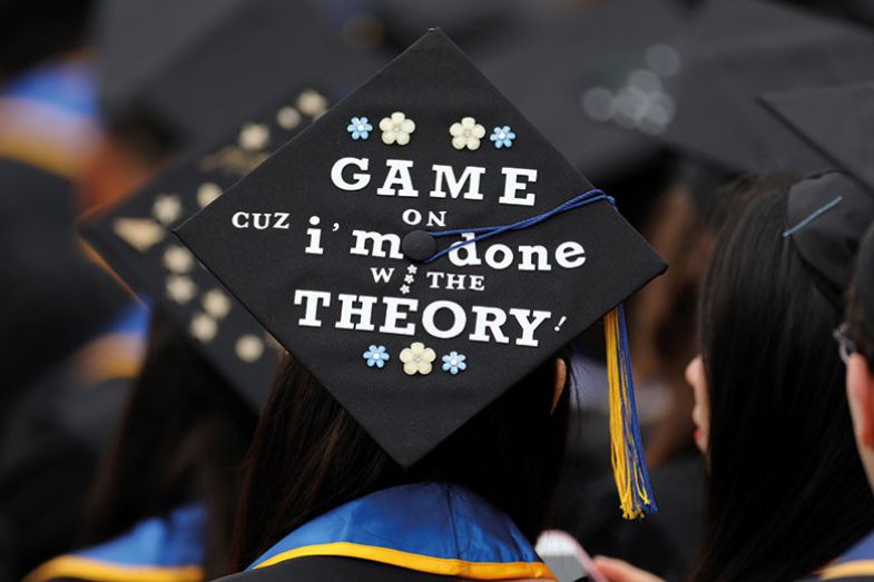Graduation cap with message