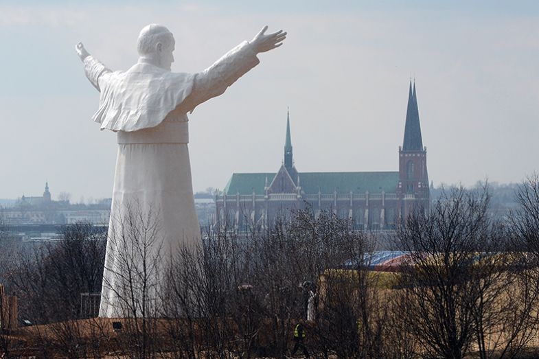 World’s tallest statue of late pope John Paul II, in the Polish city of Czestochowa