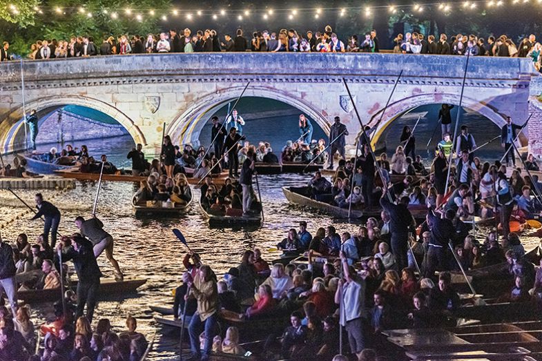 Punting on overcrowded river