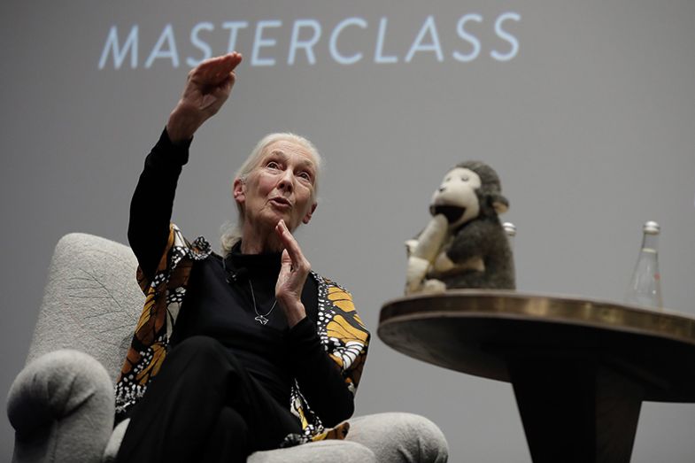 Dr Jane Goodall speaks during the ‘Dr Jane Goodall’s MasterClass’, New York 