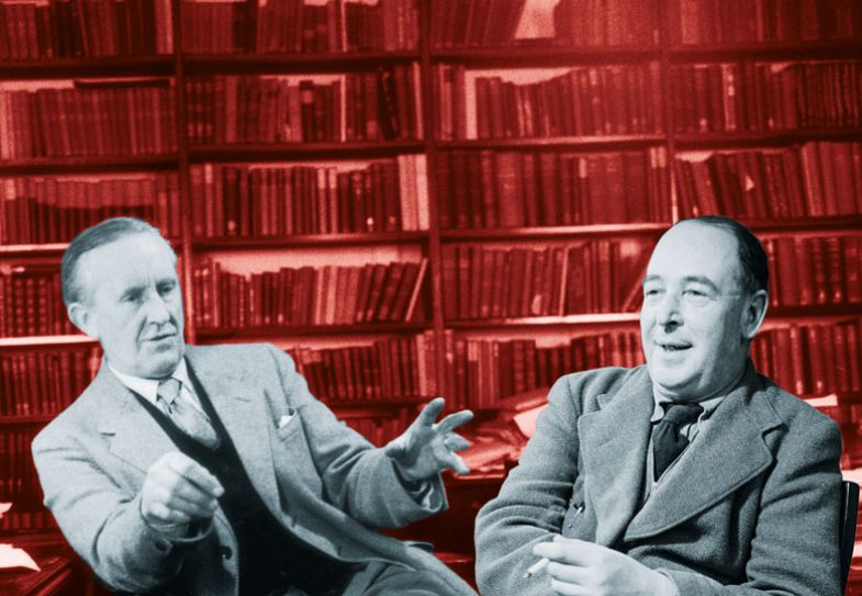 John Ronald Reuel Tolkien and Clive Staples Lewis montage as described in the article