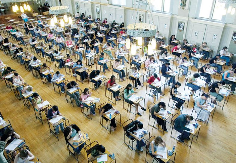 Students at King Edward VI School Handsworth during their exams