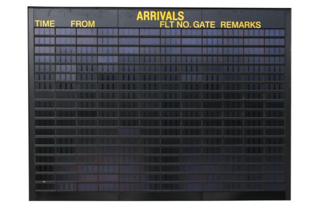 An empty arrivals board