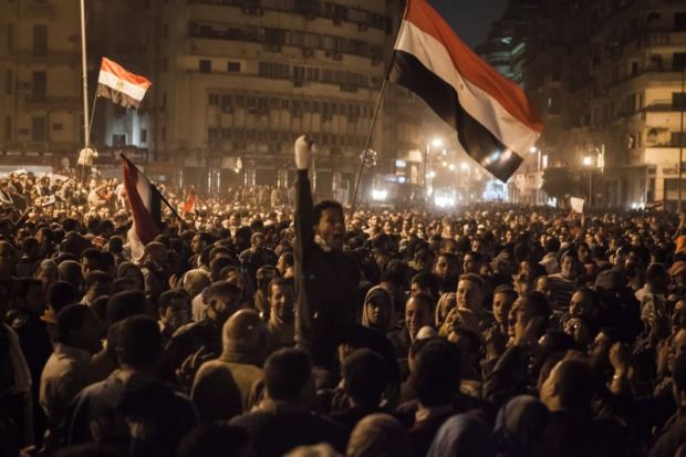Protestors in Cairo's Tahrir square in 2011