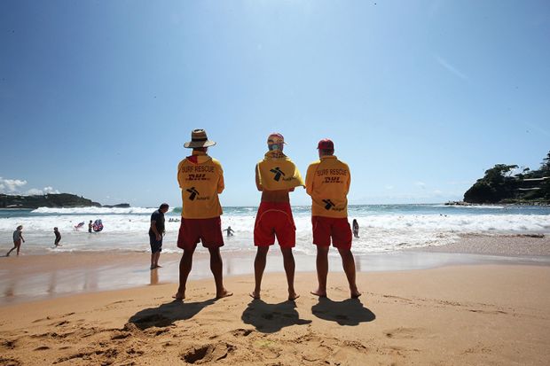 Life guards on an Australian beach