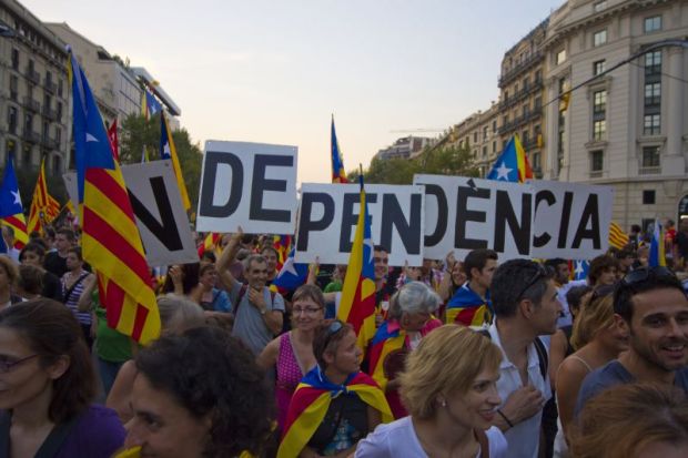 Barcelona, Catalonia, Spain-September 11, 2012 independence protest