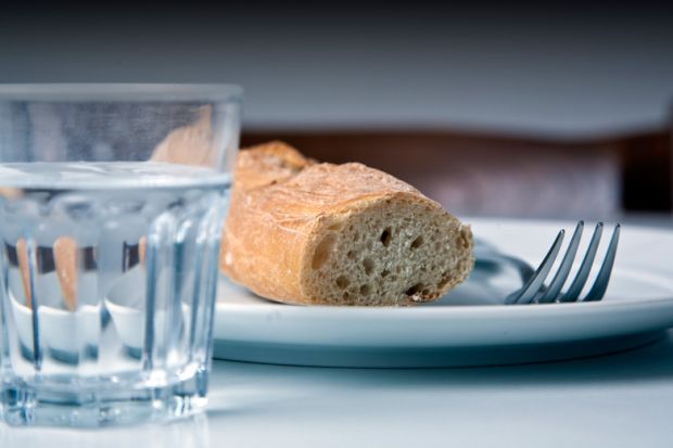 Bread and water served as meal