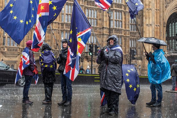 Brexit protest in Westminster
