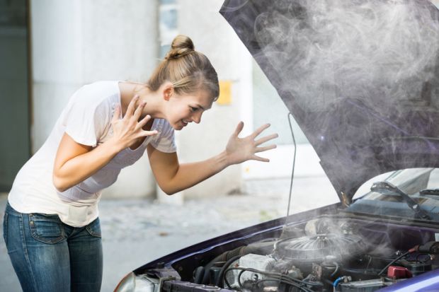 An engine with smoke coming out of it