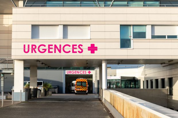 Calais, France - December 17, 2020  Emergency service Calais Hospital
