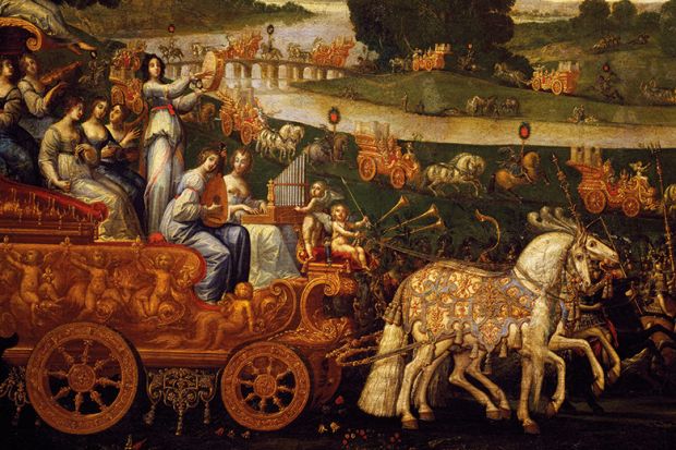 Chariot of Musicians, Detail from Earth painting, Claude Deruet