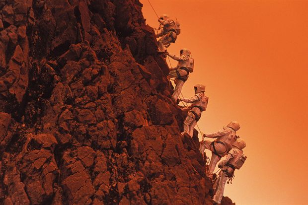 Climbing Martian mountain