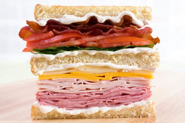 Close-up of club sandwich