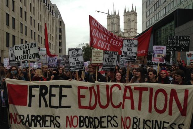 Student protesters at BIS, 2015