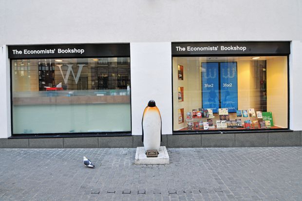 Frontage of LSE’s The Economists’ Bookshop, which has closed permanently