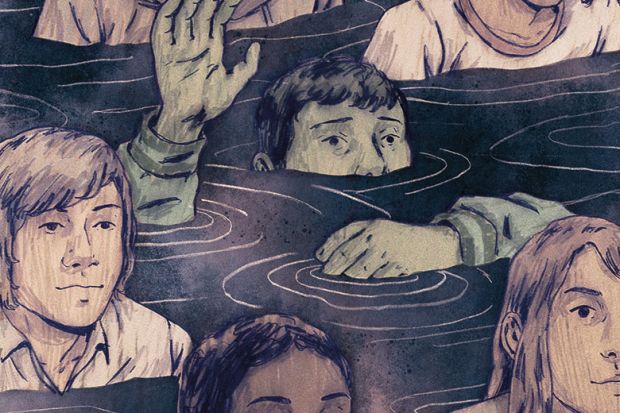Illustration of students sinking