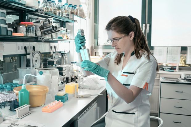 Female scientist at work in laboratory