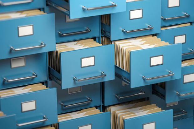 Filing cabinets symbolising database sorting 