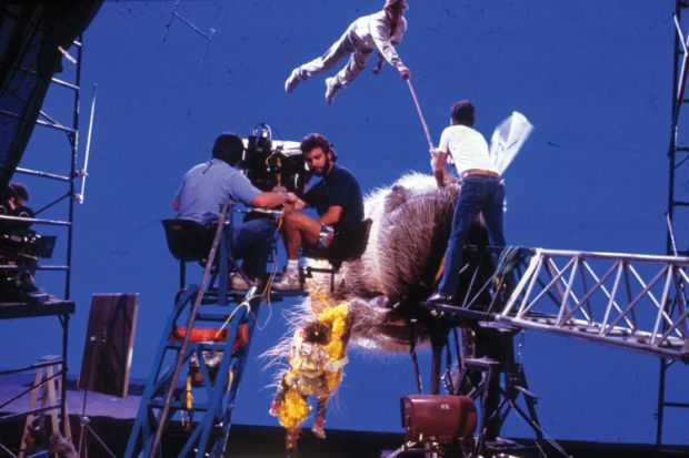 Film crew working on Honey, I Shrunk the Kids set, 1989