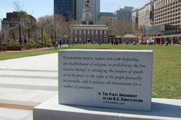 First Amendment and Independence Hall, Philadelphia