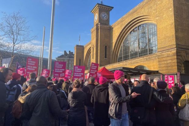 UCU campaigners at King's Cross station