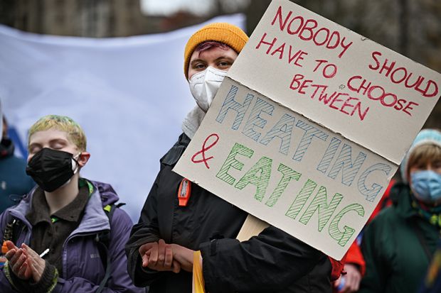 Campaigners protest against the rising cost of living in George Square, UK, 2022