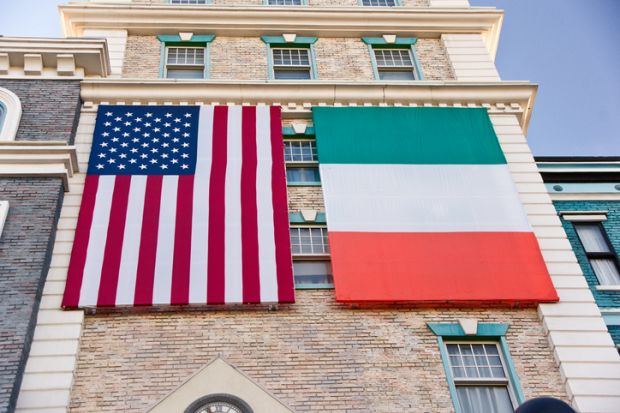 Irish and US flags
