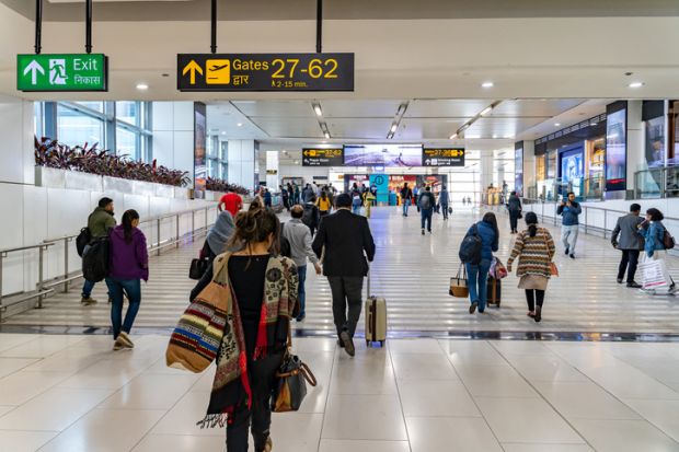 Interior of Indira Gandhi International Airport New Delhi.