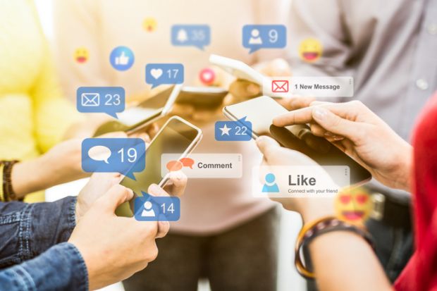 Social media illustrating academics using platforms effectively 