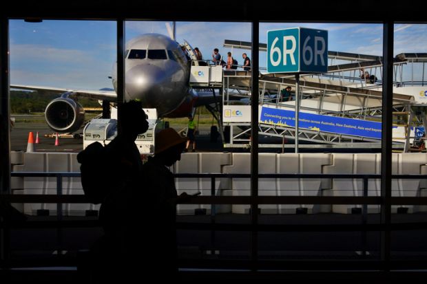 Australian passengers boarding a plane in Gold Coast Airport