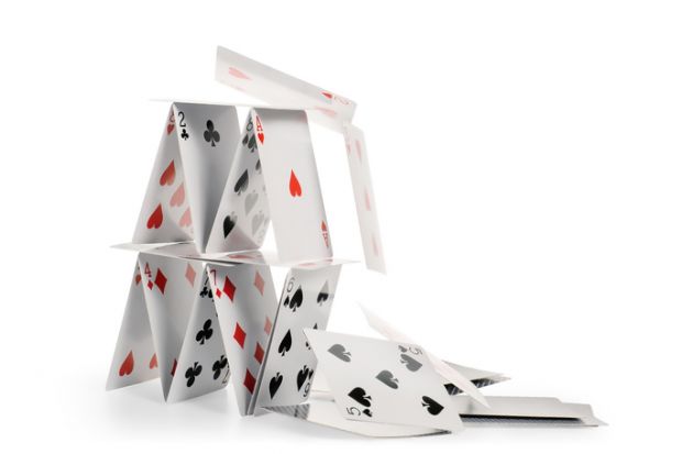 house of cards tenuous precarious risky