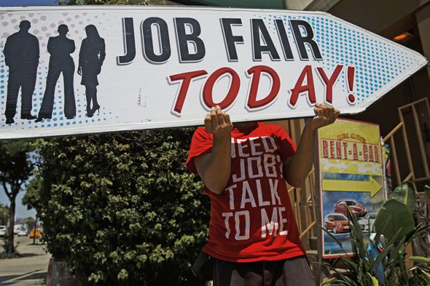 A job fair sign