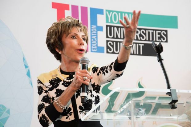 Judy Genshaft speaks at the THE Young Universities Summit