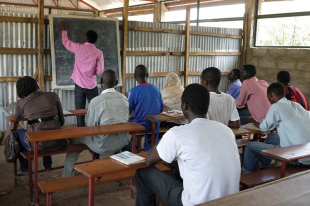 Kenyan students studying in class