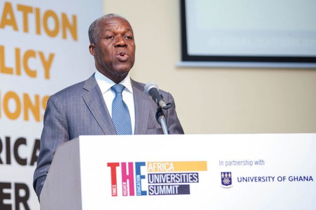 Kwesi Bekoe Amissah-Arthur speaking at Africa Universities Summit